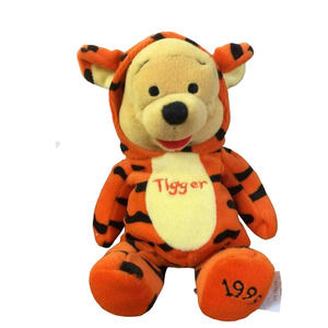 Disney Mini Bean Bag Pooh as Tigger 8" Winnie Pooh Plush Toy 1999 Vintage New